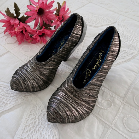 Irregular Choice Shoes - Like new! Irregular Choice Pewter Leather Heels6.5